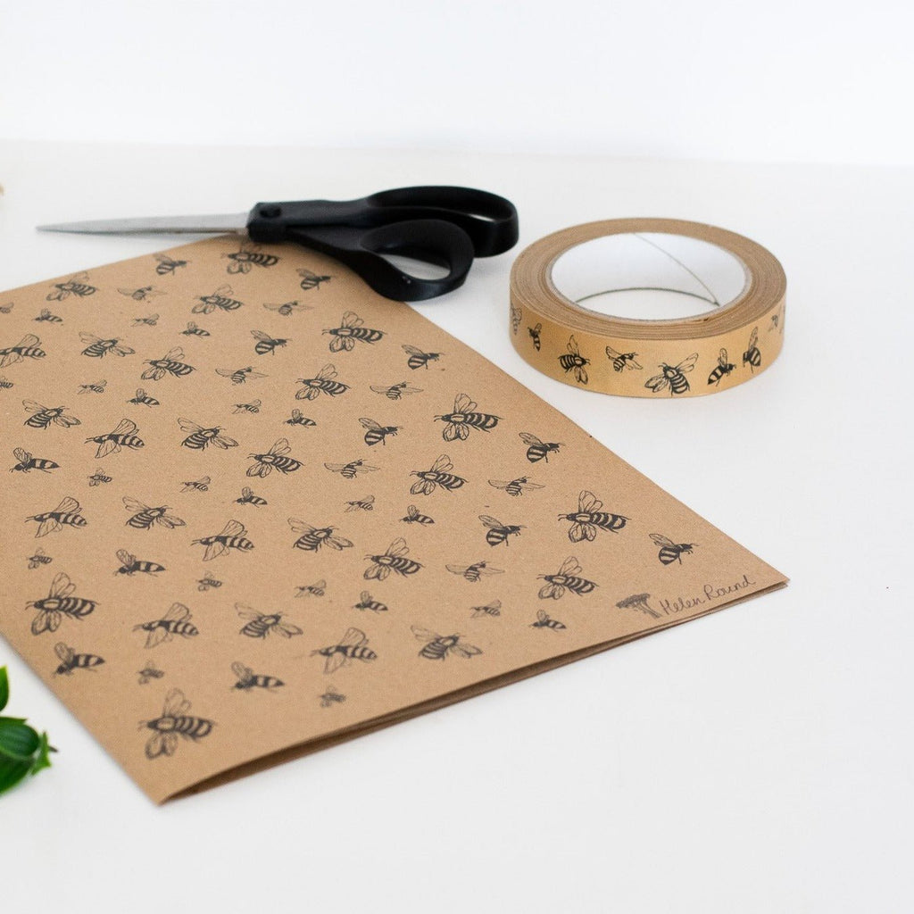 Bee Eco Wrapping Paper from the Honey Bee Collection by Helen Round