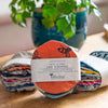 Linen Jar Covers, Set of 10 Assorted Colours from the Eco Collection by Helen Round