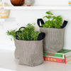 Three Striped Linen Large Fabric Storage Pots holding Herbs from  Helen Round
