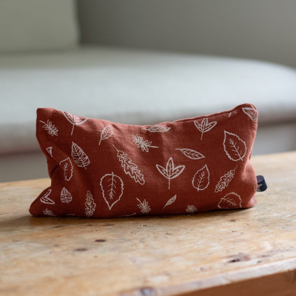 Linen Eye Pillow with Leaf Design - Helen Round - Bathroom -