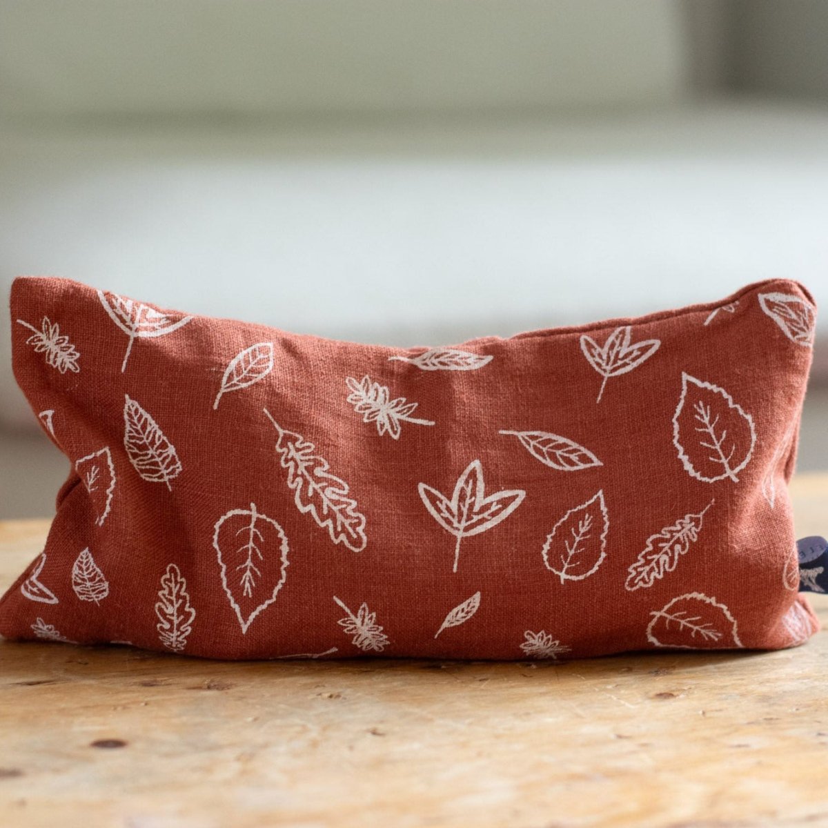 Linen Eye Pillow with Leaf Design - Helen Round - Bathroom -