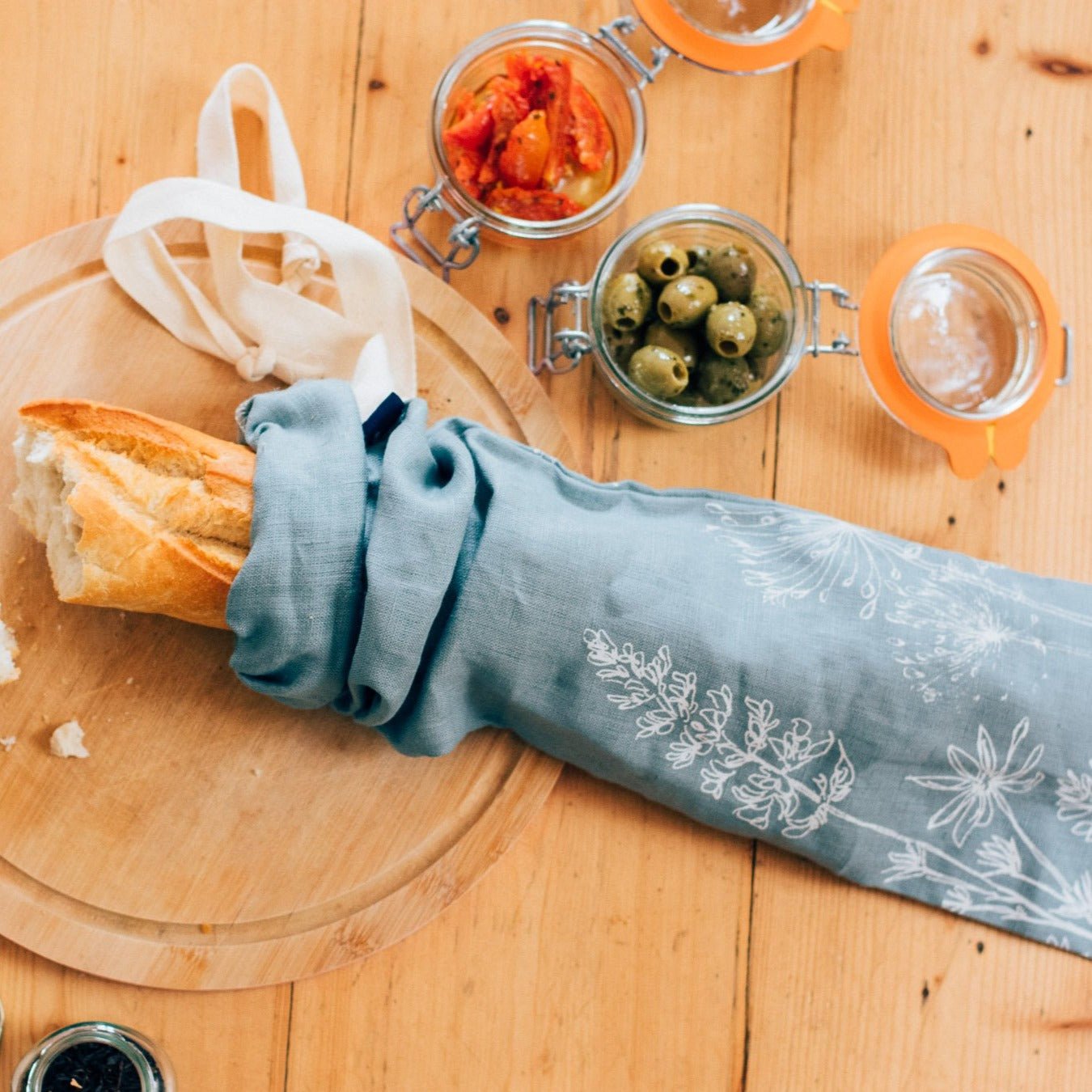 Duck Egg Blue Baguette Bag from the Garden Collection by Helen Round