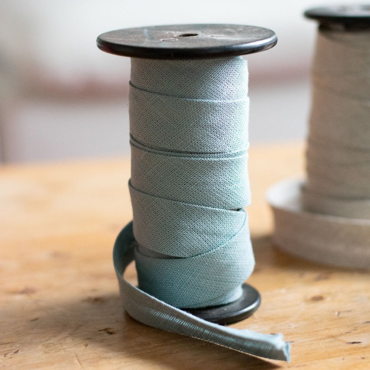 Duck Egg Blue Linen Bias Binding from Helen Round