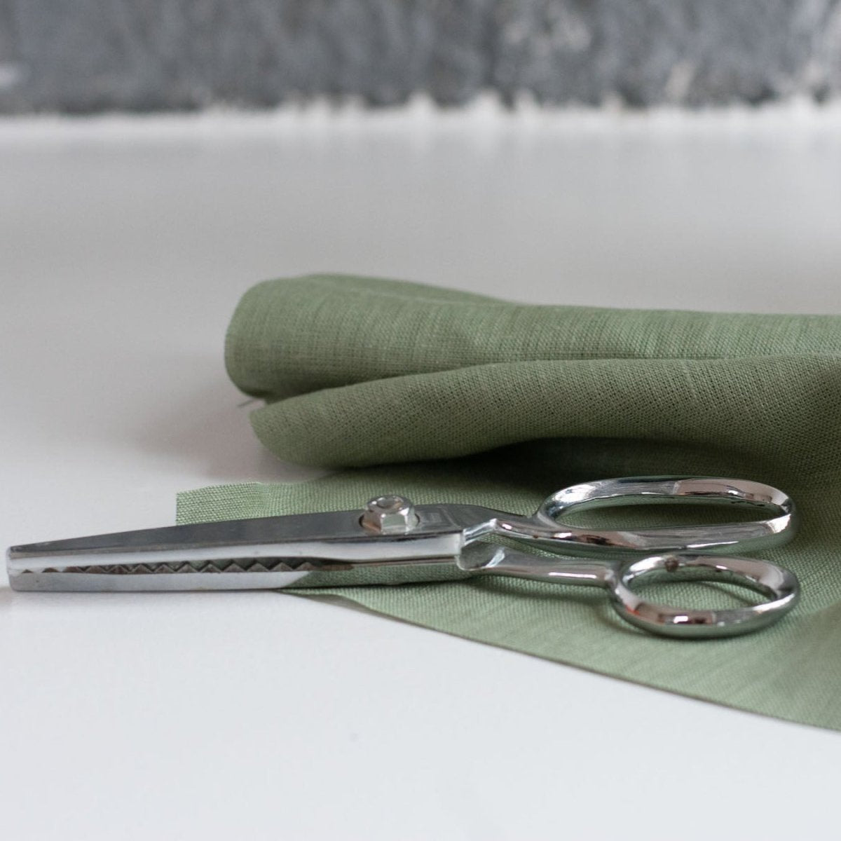 Sage Green Linen Fabric - 150 cm wide - Helen Round - Haberdashery - fabric - linen