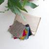 100% Linen Fabric Sample Pack with 9 linen shades and one cotton ticking sample from Helen Round