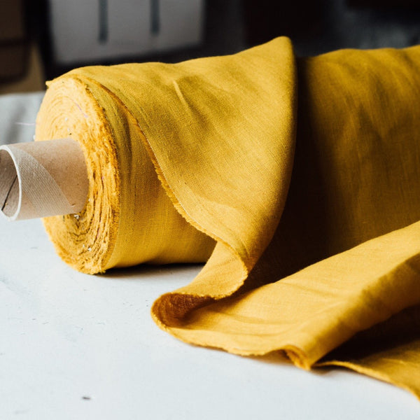 Mustard Yellow Linen Fabric