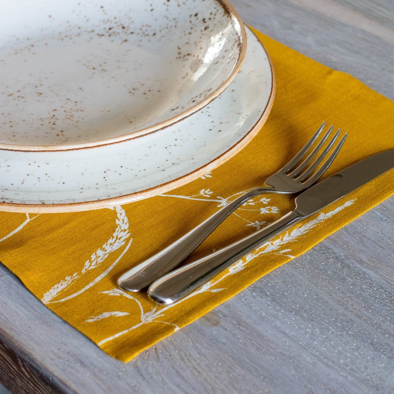 Mustard Yellow Linen Placemats