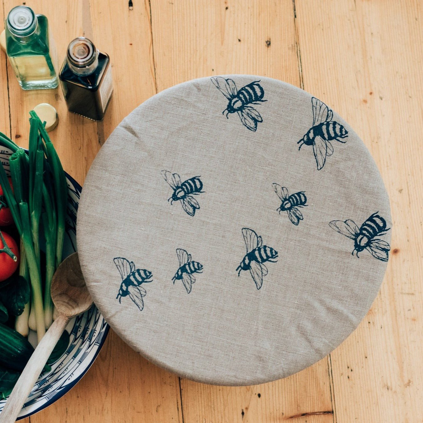 Bee Reusable Bowl Cover Large from the Honey Bee Collection by Helen Round