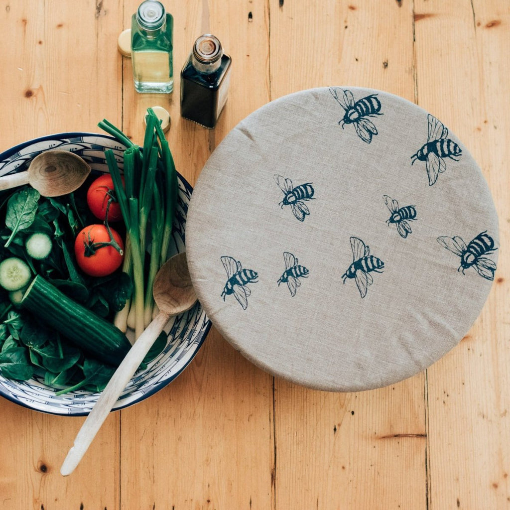 Bee Reusable Bowl Cover Large from the Honey Bee Collection by Helen Round
