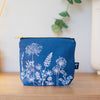 Indigo Blue Linen MakeUp Bag from the Garden Collection by Helen Round