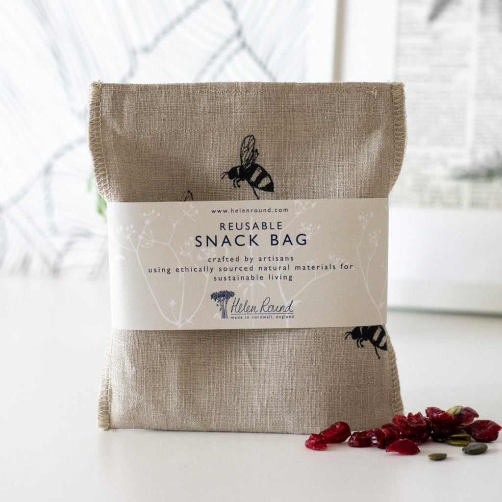 Bee Reusable Snack Bag - Seconds - Helen Round - Seconds & End Of Lines - Sale