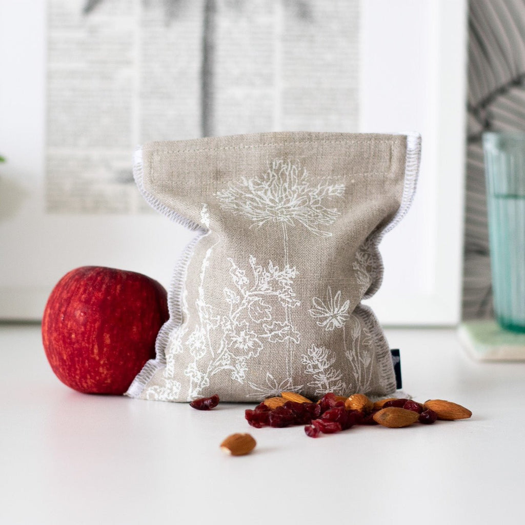 Natural Reusable Linen Snack Bag Eco Collection Helen Round