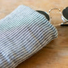 Striped Linen Glasses Case in Dark Blue/Natural Linen from the Striped Collection by Helen Round
