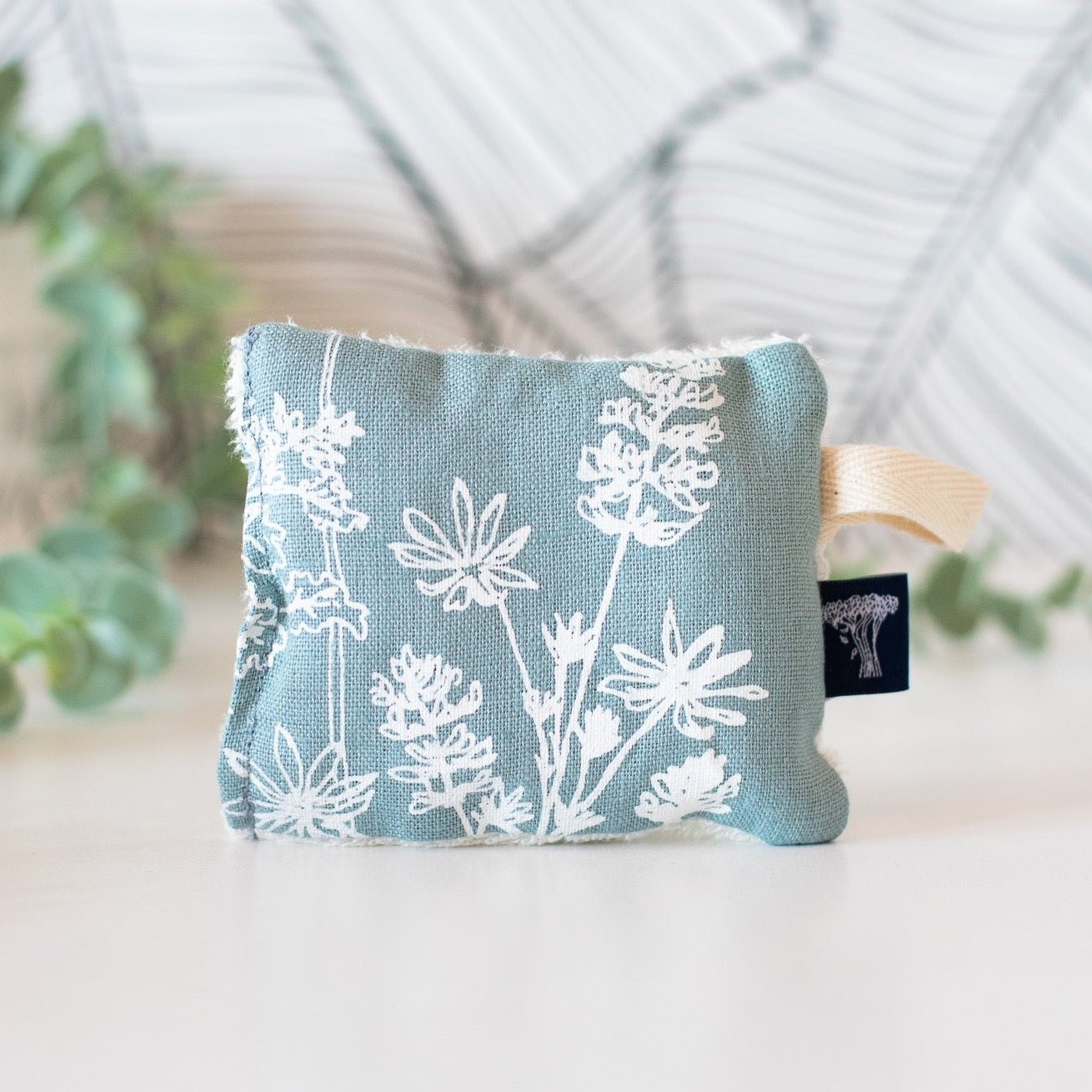 Reusable Eco Sponge in Duck Egg Blue Linen and Bamboo