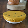 Large Mustard Linen Bowl Cover with Bee Design from the Honey Bee Collection by Helen Round