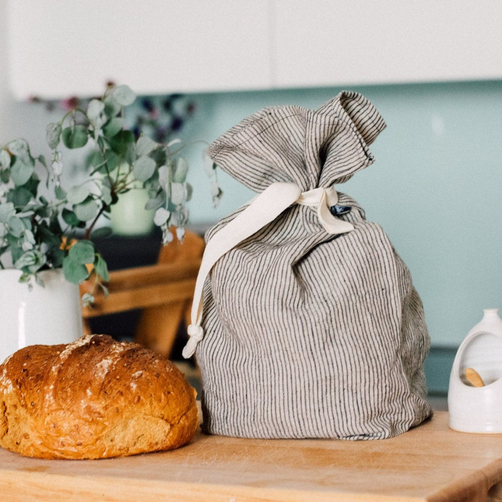 Striped Linen Bread Bag, part of the Bread Makers Bundle from Helen Round