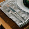 Soft Striped Linen Napkins With Dark Blue and Natural Stripe, set of two from Helen Round