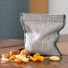  Linen Reusable Snack Bag Dark Blue & Natural Stripes
