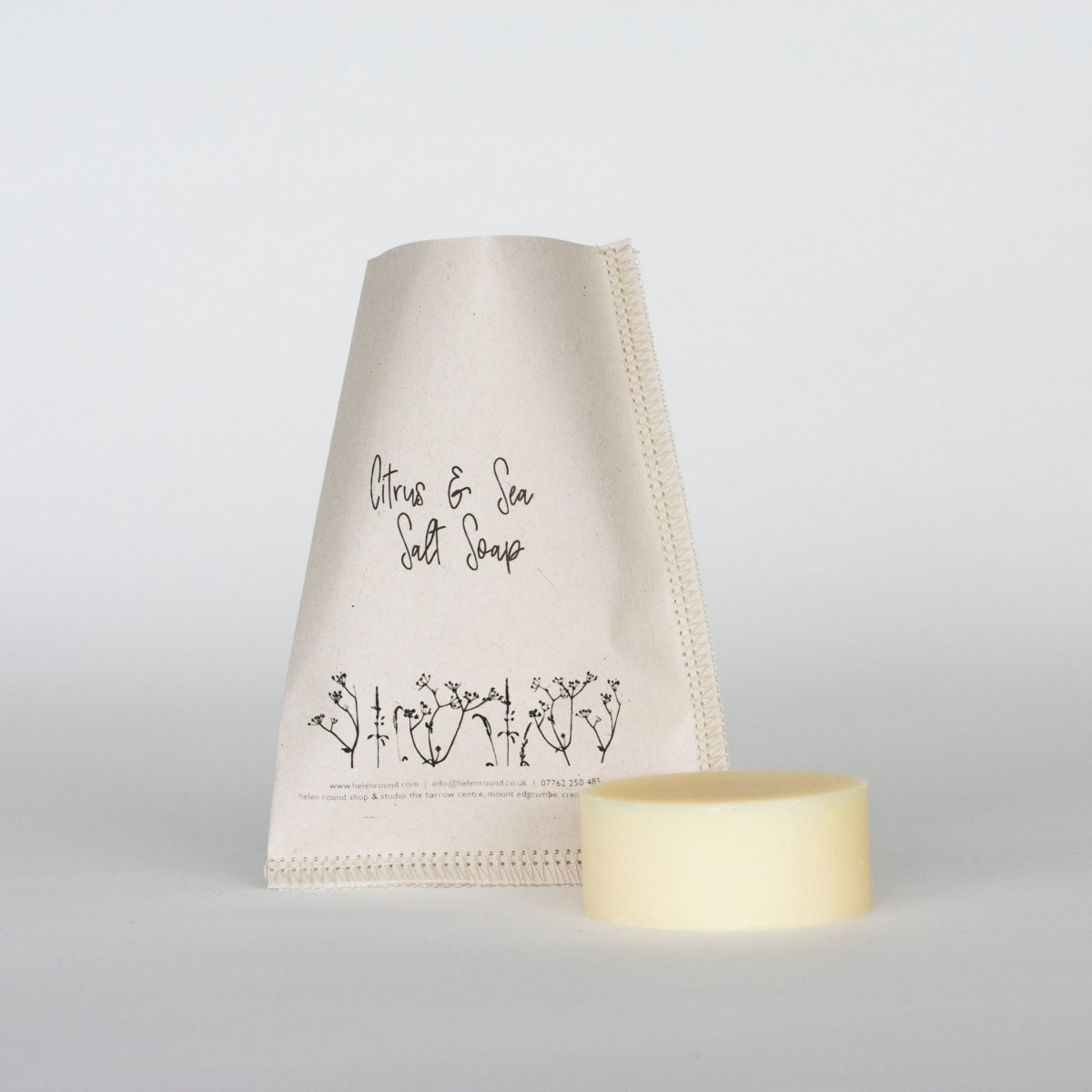 Round Citrus & Sea Salt Soap in Paper Packaging from the Eco Collection by Helen Round
