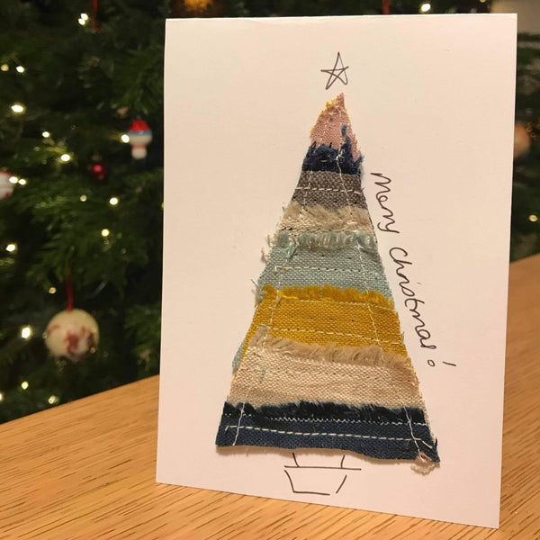 How to Make A Christmas Card from Fabric Scraps from Helen Round