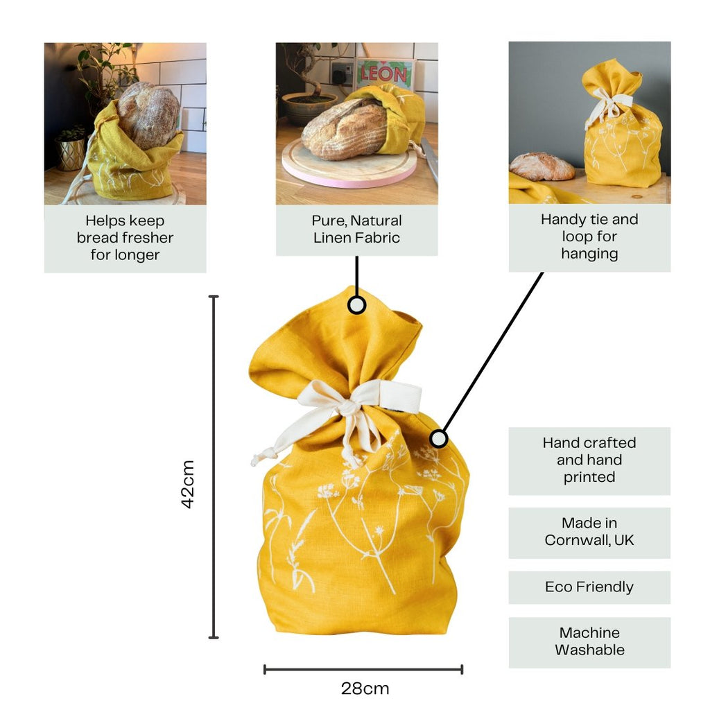 Linen Bread Bag Information Graphic 