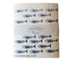 Set of Two Compostable Kitchen Sponge Cloths with Fish Design from the Quayside Collection by Helen Round