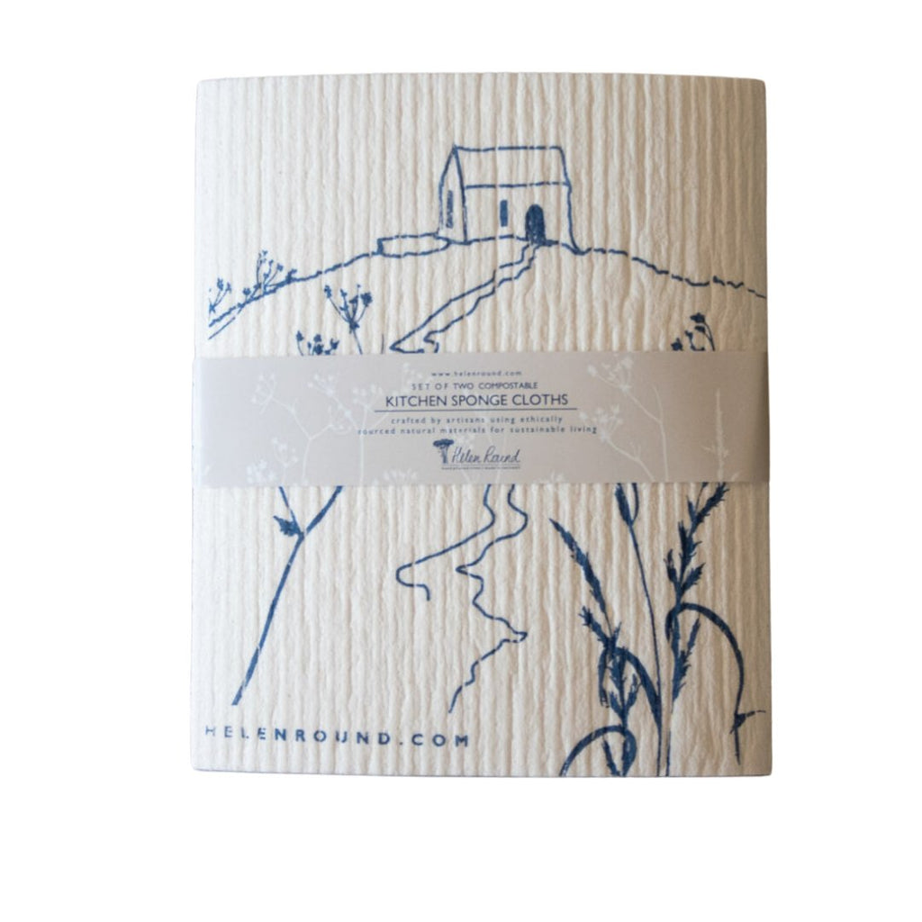Set of 2 Compostable Kitchen Sponge Cloths from the Rame Head Collection by Helen Round