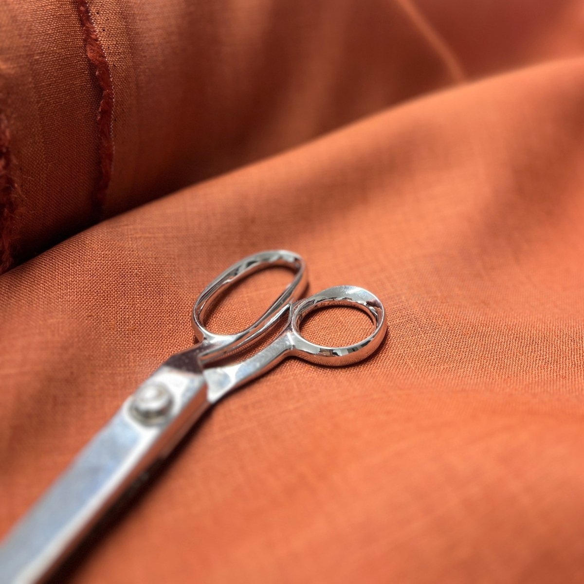 Rust Coloured Linen Fabric 150cm - Helen Round - fabric