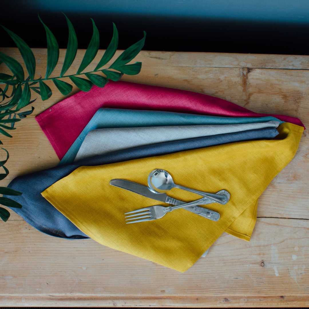 Pre-washed Linen Napkins, Set of Four from Helen Round