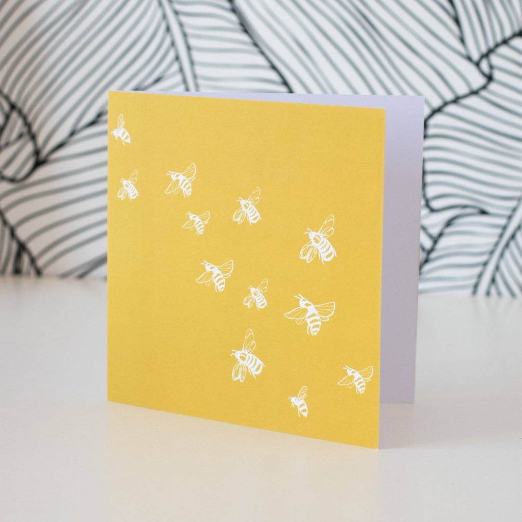 Mustard Yellow Honey Bee Greeting Card 