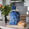 breathable linen bread bag indigo blue from the garden collection