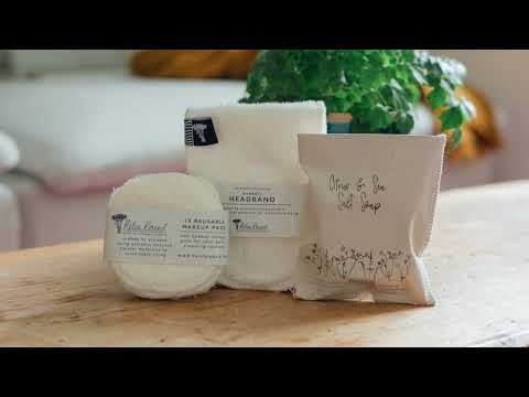 Eco Cleansing Gift Set from Helen Round, contains 10 Reusable Makeup Pads, Bamboo Head Band and Citrus & Sea Salt  Soap from the Eco Collection by Helen Round
