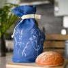 linen bread bag indigo blue hedgerow design