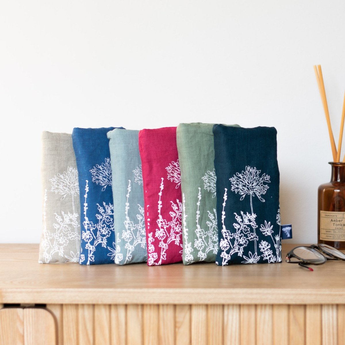 Range of Coloured Linen Glasses/Sun Glasses Case from the Garden Collection by Helen Round