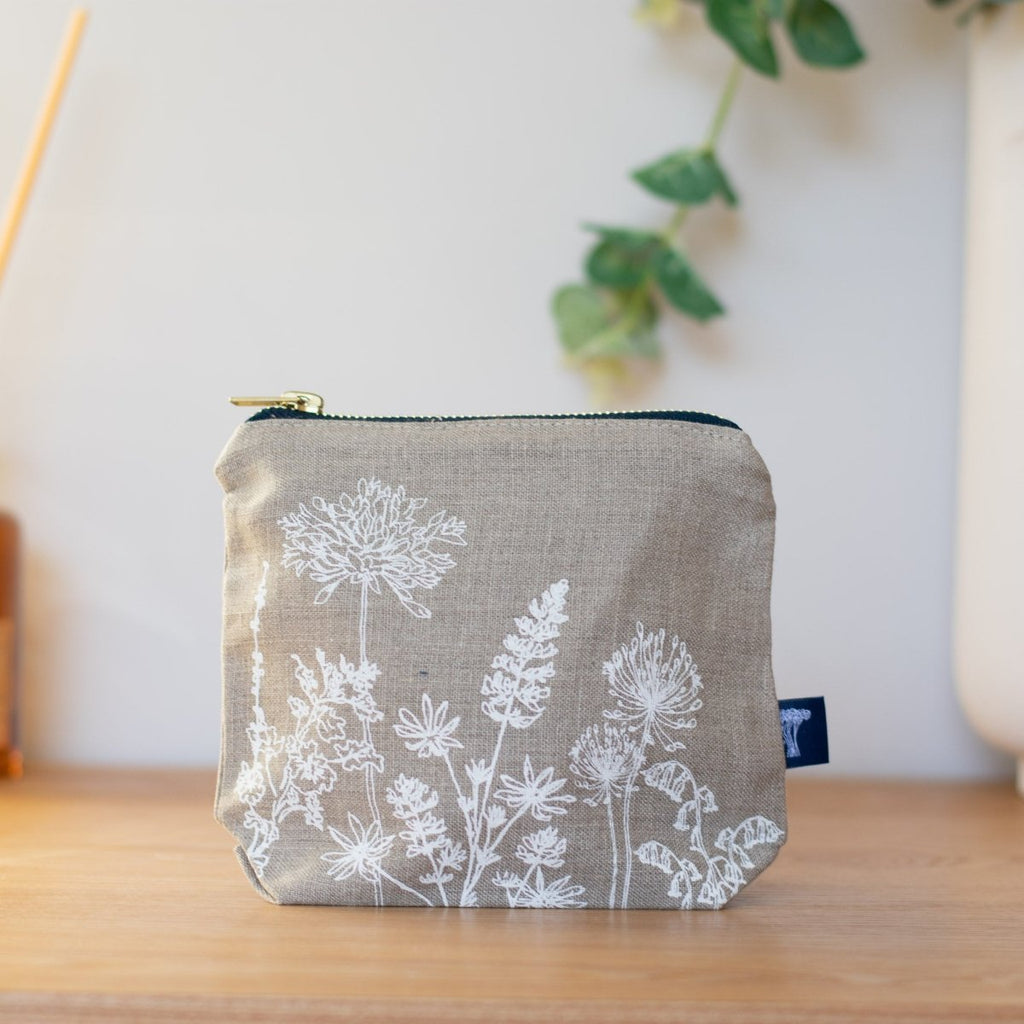 Natural Linen MakeUp Bag from the Garden Collection by Helen Round