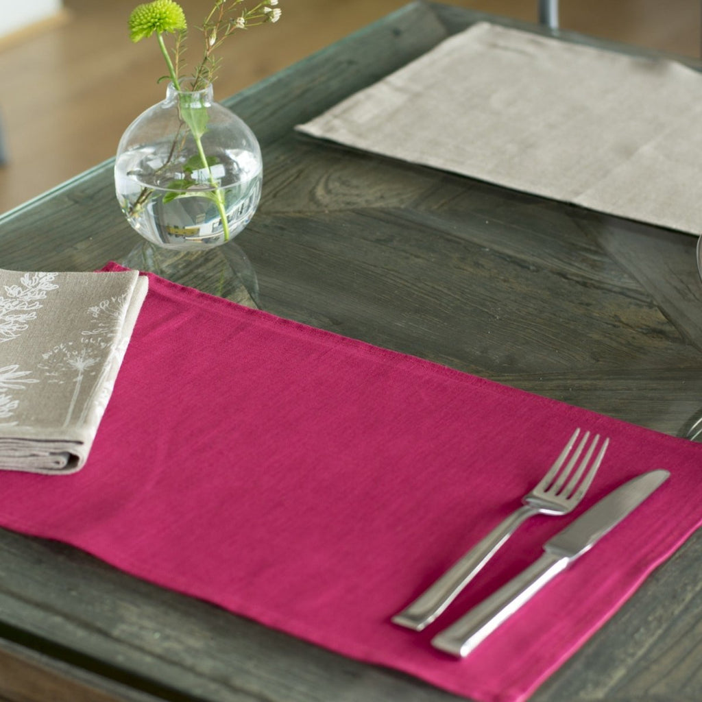 linen placemats raspberry red