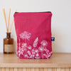 Raspberry Red Linen Toiletry Bag from the Garden Collection by Helen Round