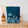 Navy Blue Linen Toiletry Bag from the Garden Collection by Helen Round