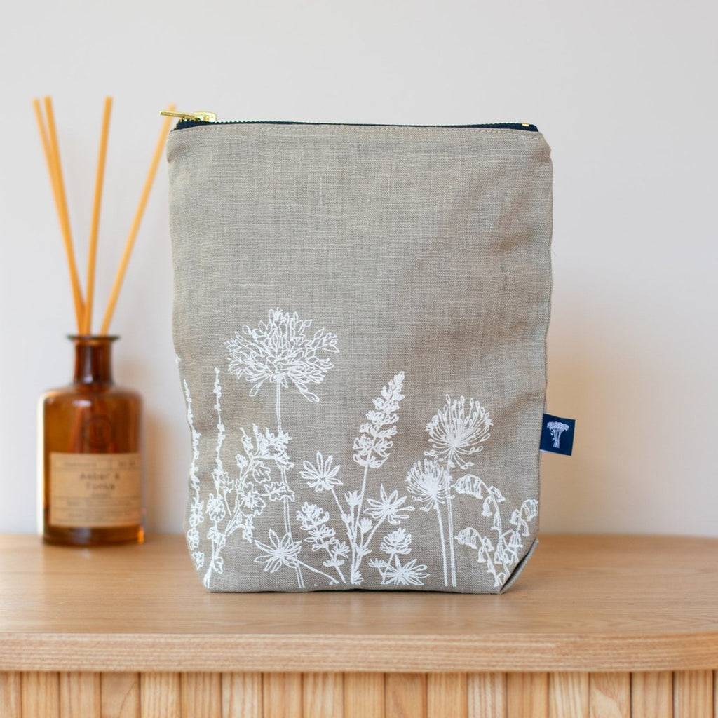 Natural Linen Toiletry Bag from the Garden Collection by Helen Round