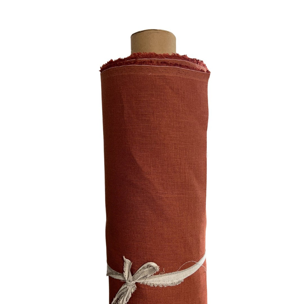 Rust Coloured Linen Fabric 150cm
