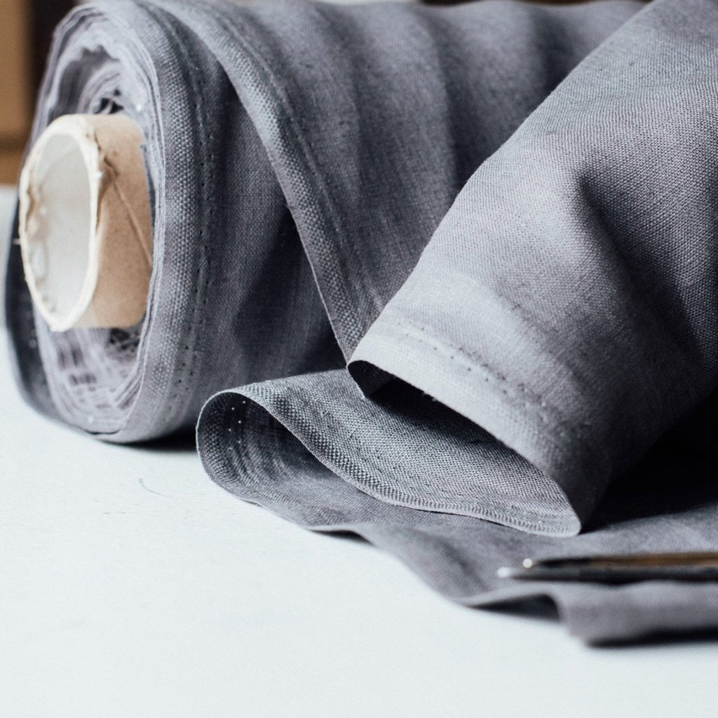 Grey Linen Fabric in the colour Slate Grey