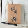 small bee notebook plain white paper hand printed sketchpad
